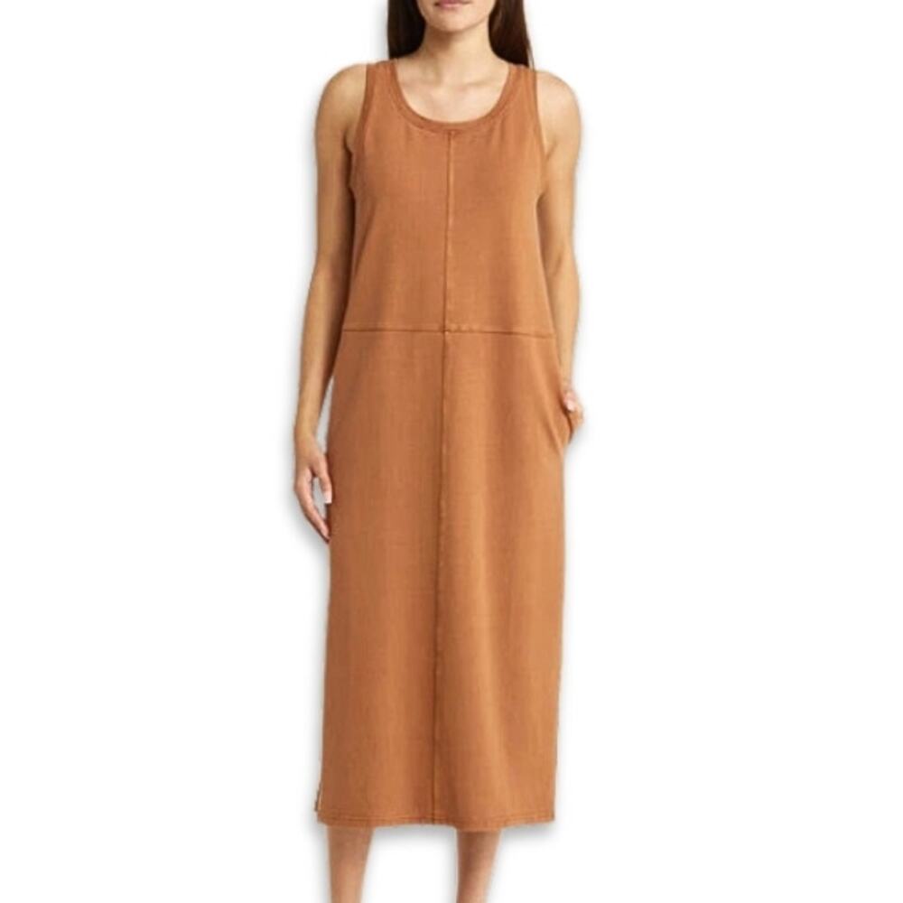 NWT Caslon Rust Brown Midi Tank Dress